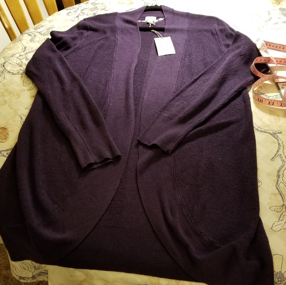 Lightweight Knit Open Cardigan NWT XL Soft Comfort